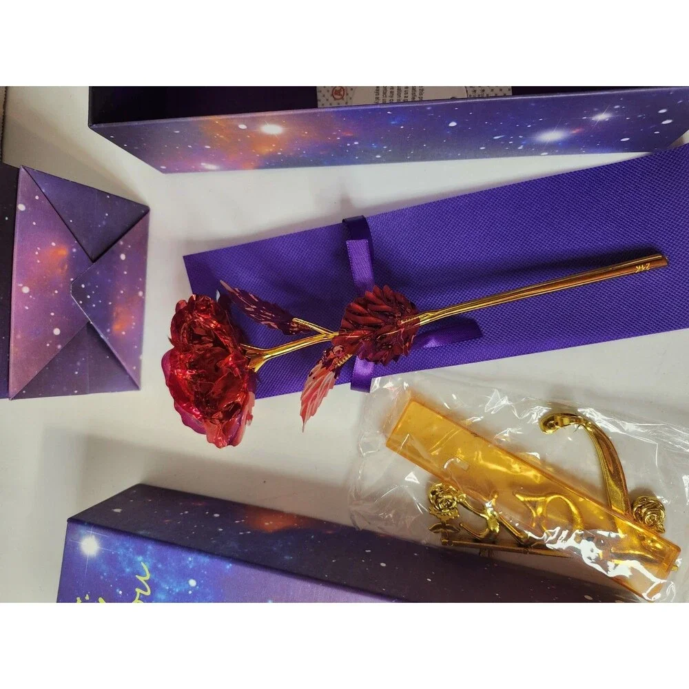 24K Golden Rose in gift box and gift bag